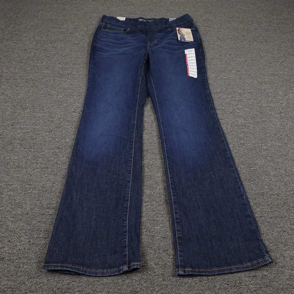 Levi Strauss Signature Jeans Womens 14 Blue Mid Rise Pull-On Bootcut 32x32